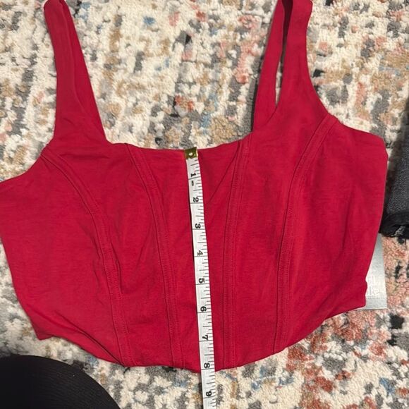 Red Corset Style Juniors Top - Picture 7 of 7